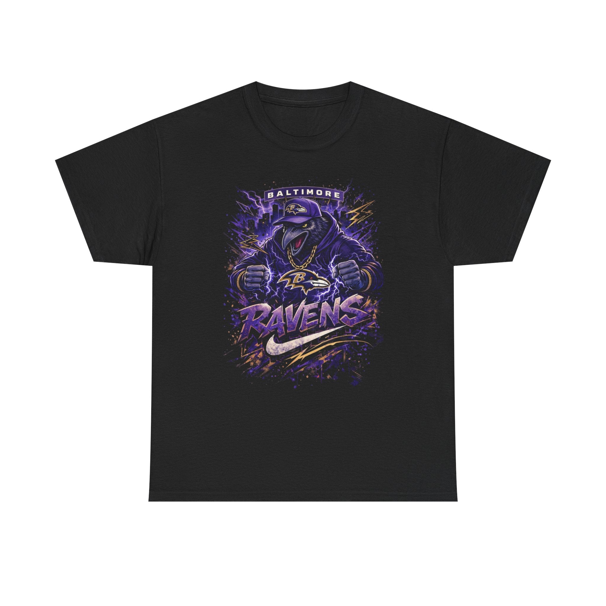 Ravens Grunge Graphic T‑Shirt – Baltimore Football Fan Tee