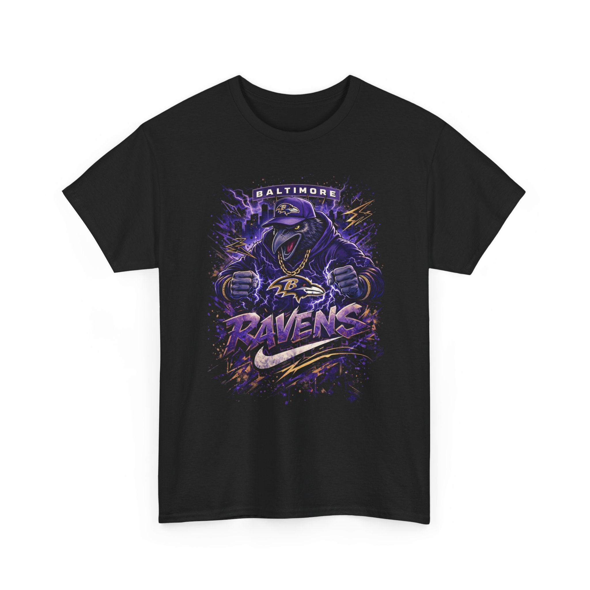 Ravens Grunge Graphic T‑Shirt – Baltimore Football Fan Tee