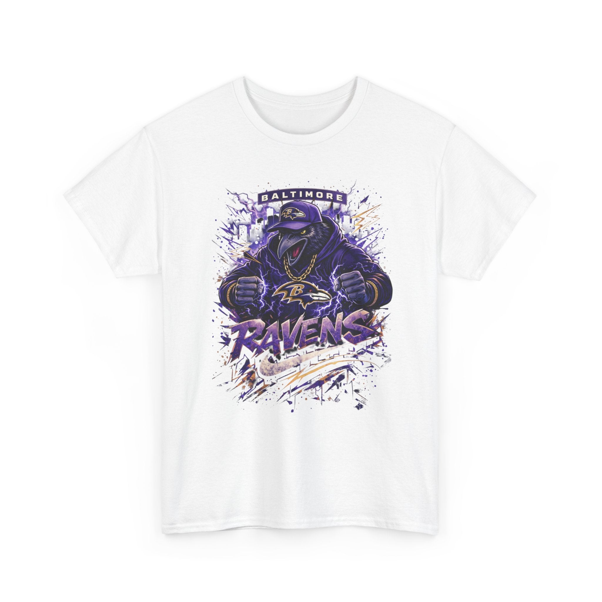 Ravens Grunge Graphic T‑Shirt – Baltimore Football Fan Tee