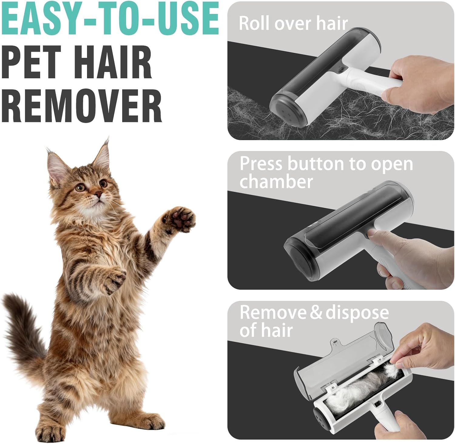FurFix™ Pet Hair Remover | Reusable Dog & Cat Hair Cleaner for Couch, Car & Carpet