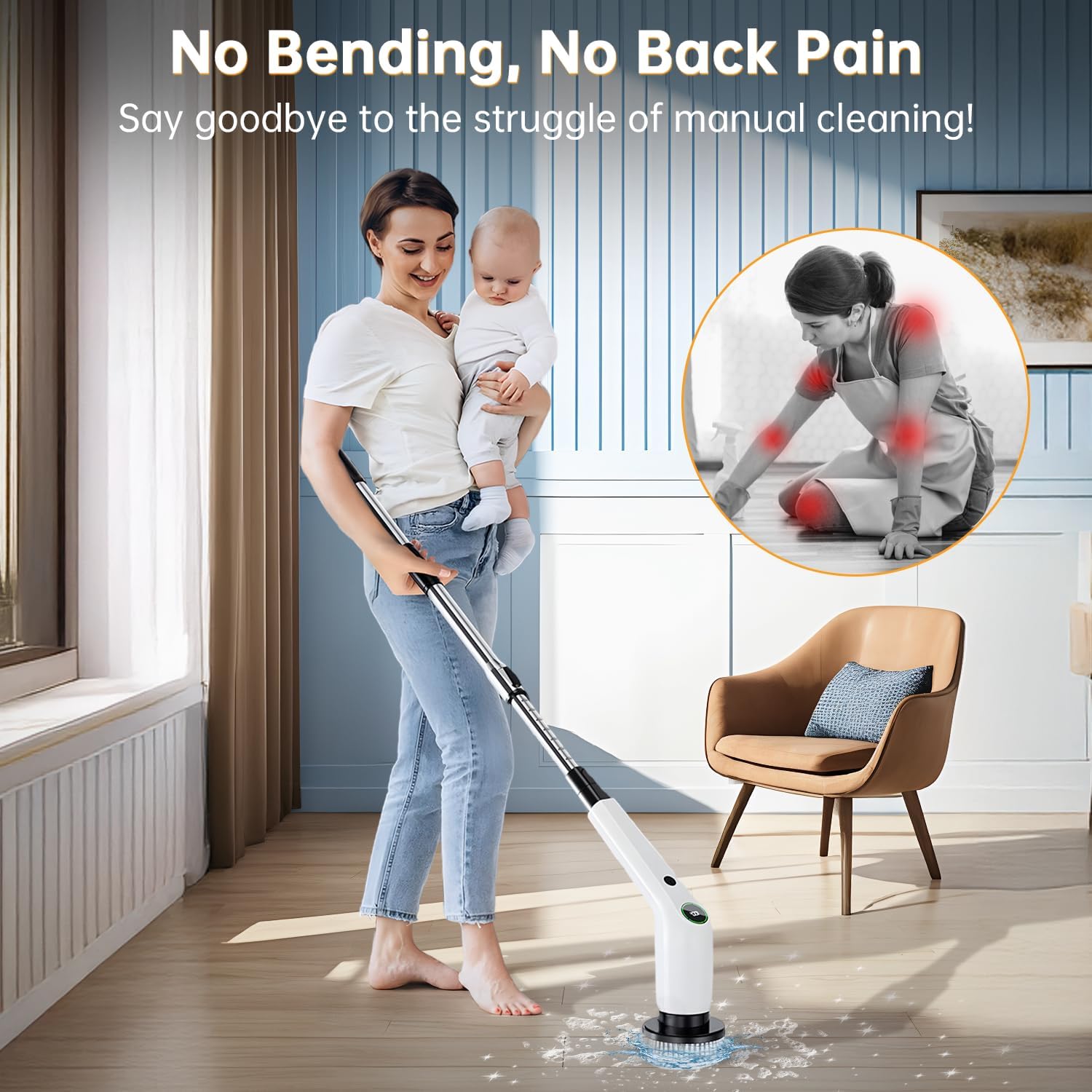 PowerSpin Electric Cleaning Brush – Effortless Scrubbing in Seconds
