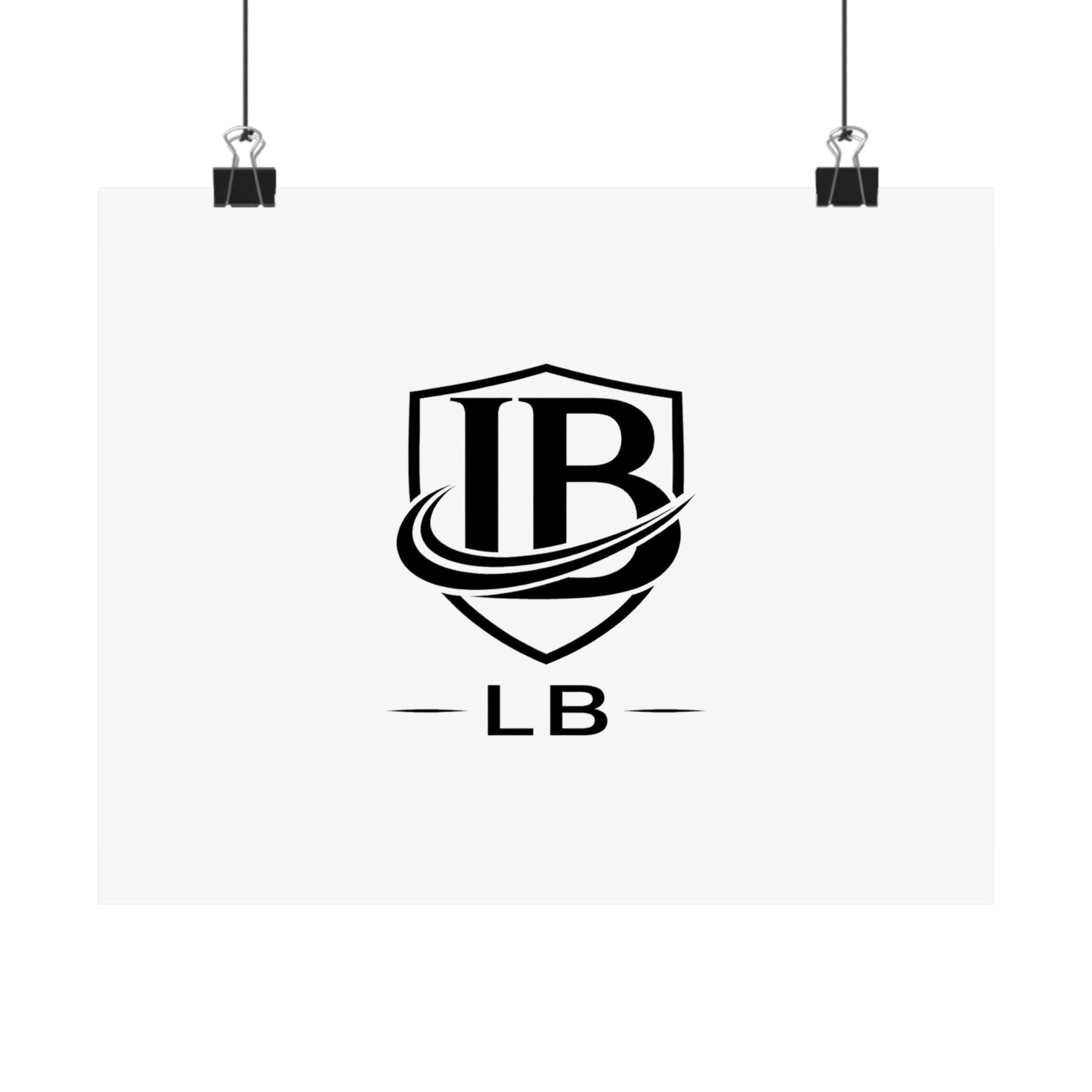 Monogram Shield Matte Poster — 'LB' Horizontal Wall Art