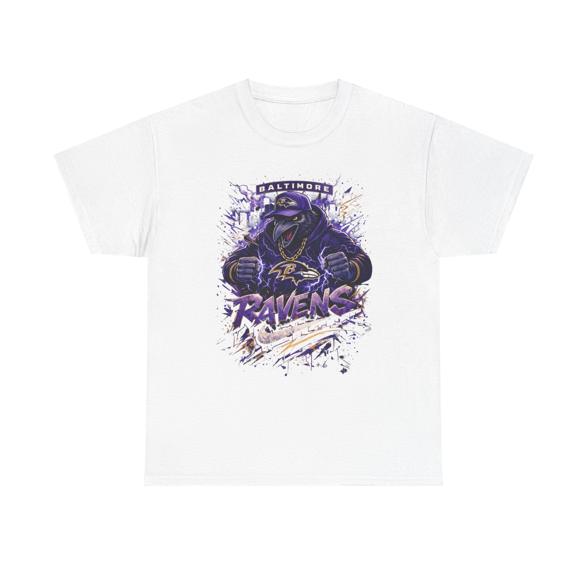 Ravens Grunge Graphic T‑Shirt – Baltimore Football Fan Tee