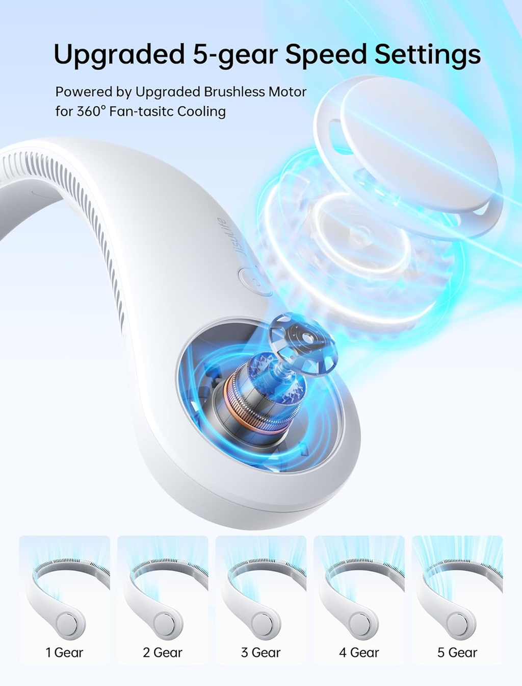 JISULIFE Bladeless Cooling Neck Fan™ | Hands-Free Summer Cooling