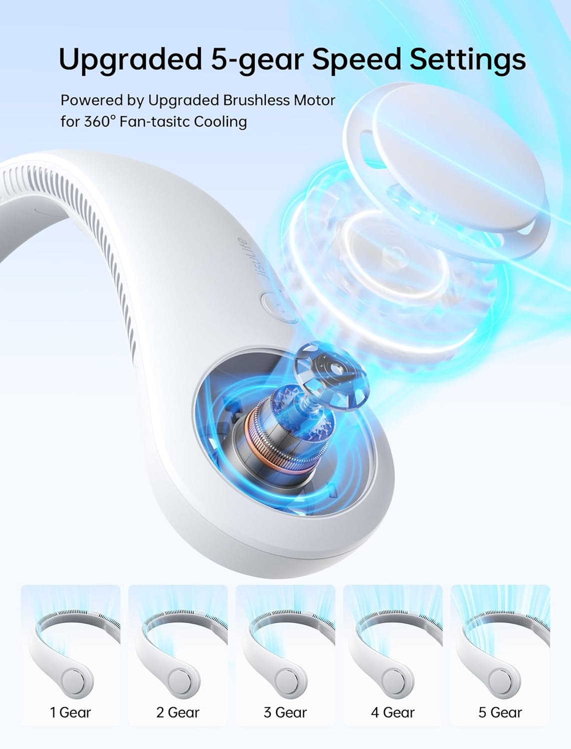 JISULIFE Bladeless Cooling Neck Fan™ | Hands-Free Summer Cooling