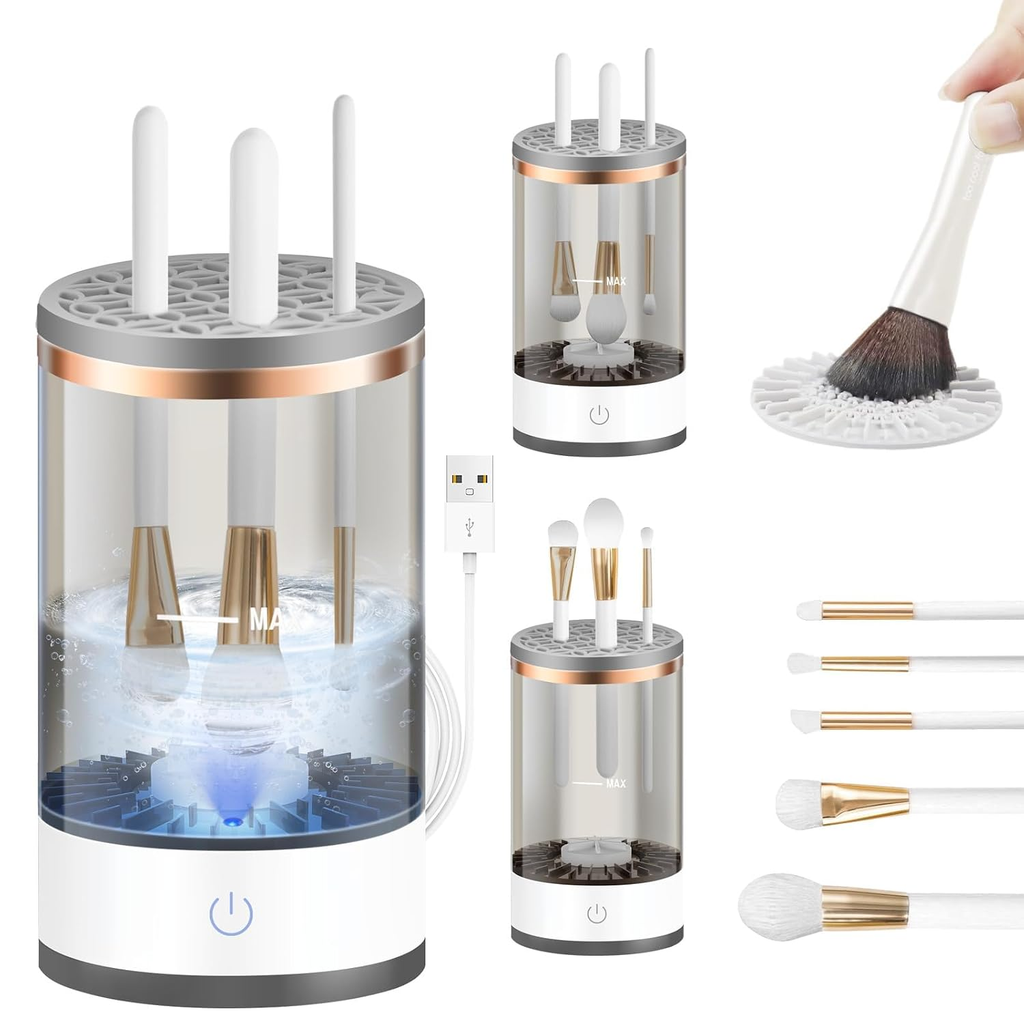 Electric Makeup Brush Cleaner & Dryer | Automatic Cosmetic Brush Cleaning Machine | USB Rechargeable Beauty Tool
