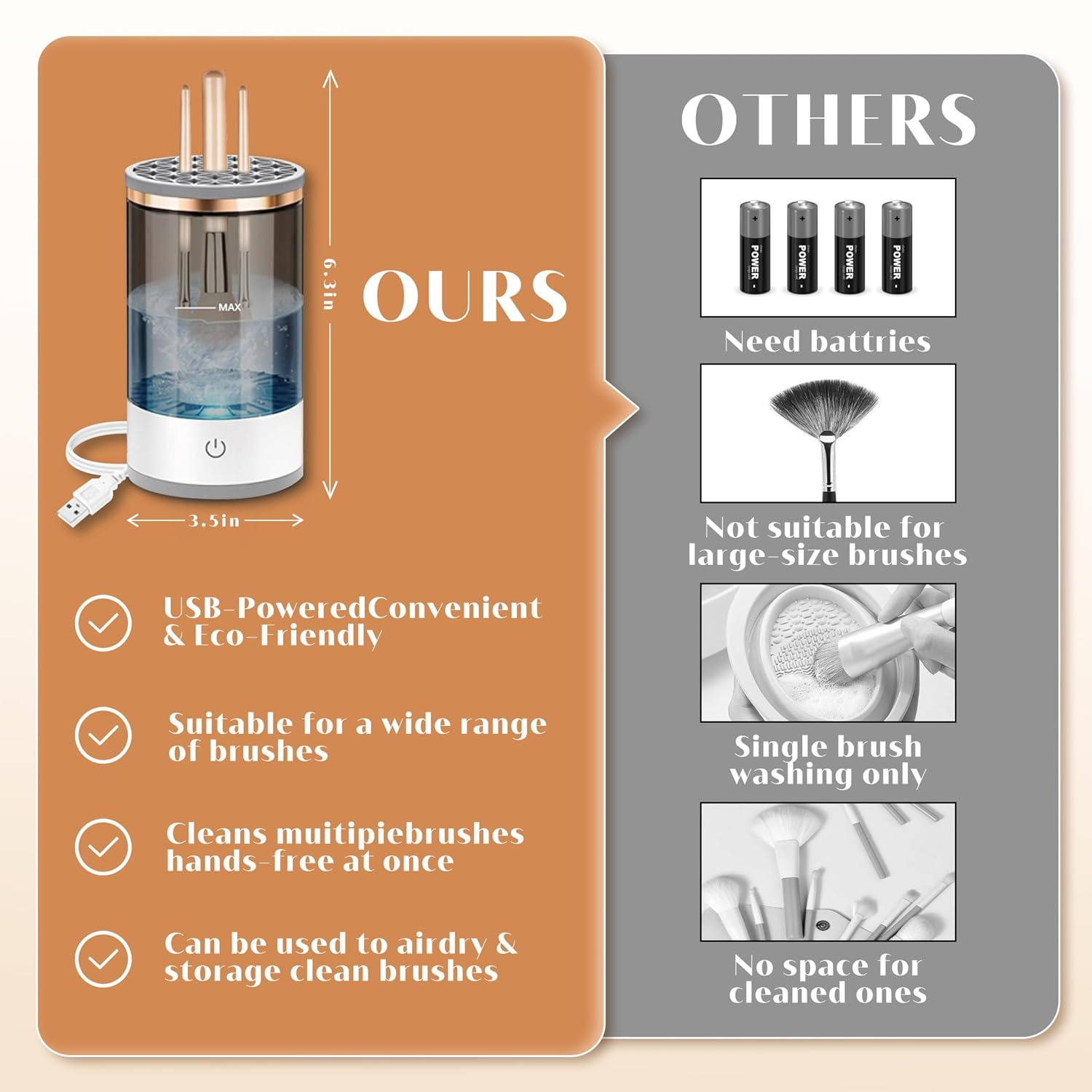 Electric Makeup Brush Cleaner & Dryer | Automatic Cosmetic Brush Cleaning Machine | USB Rechargeable Beauty Tool