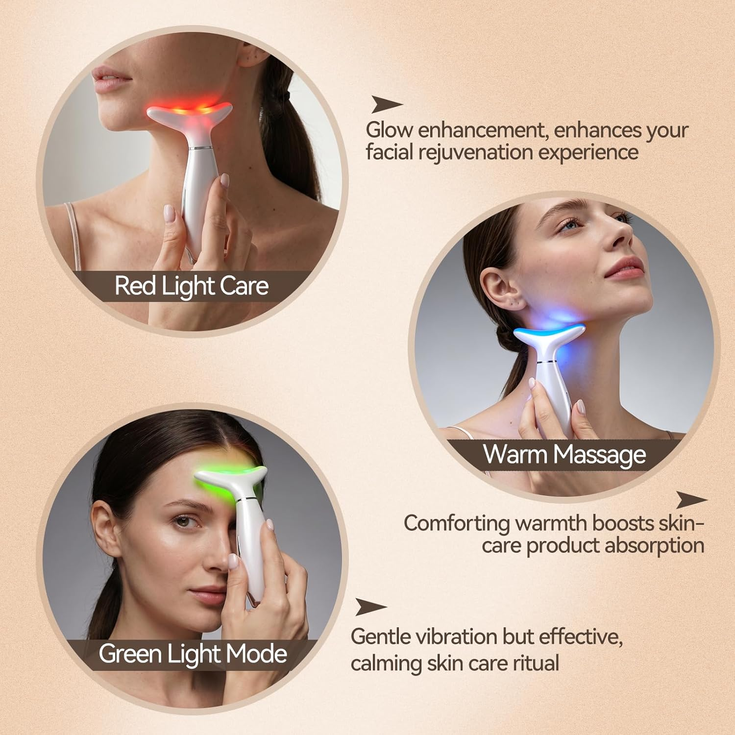 3-in-1 Face Sculpting & Facial Massage Tool | Portable Beauty Device with 3 Massage Modes