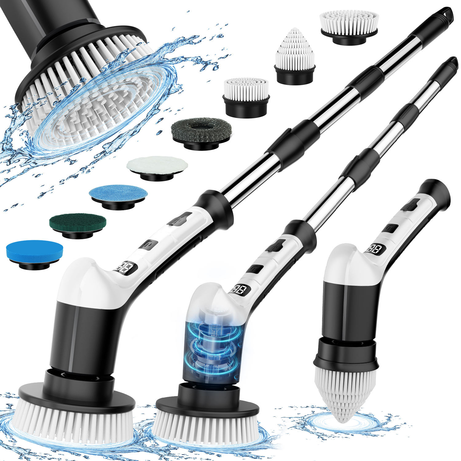 Cordless Electric Spin Scrubber | Power Cleaning Brush with Multiple Brush Heads for Bathroom, Tile & Kitchen
