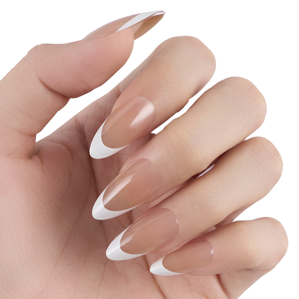 Reusable Press-On Nails | Glossy Almond False Nails | Salon Style Manicure Kit