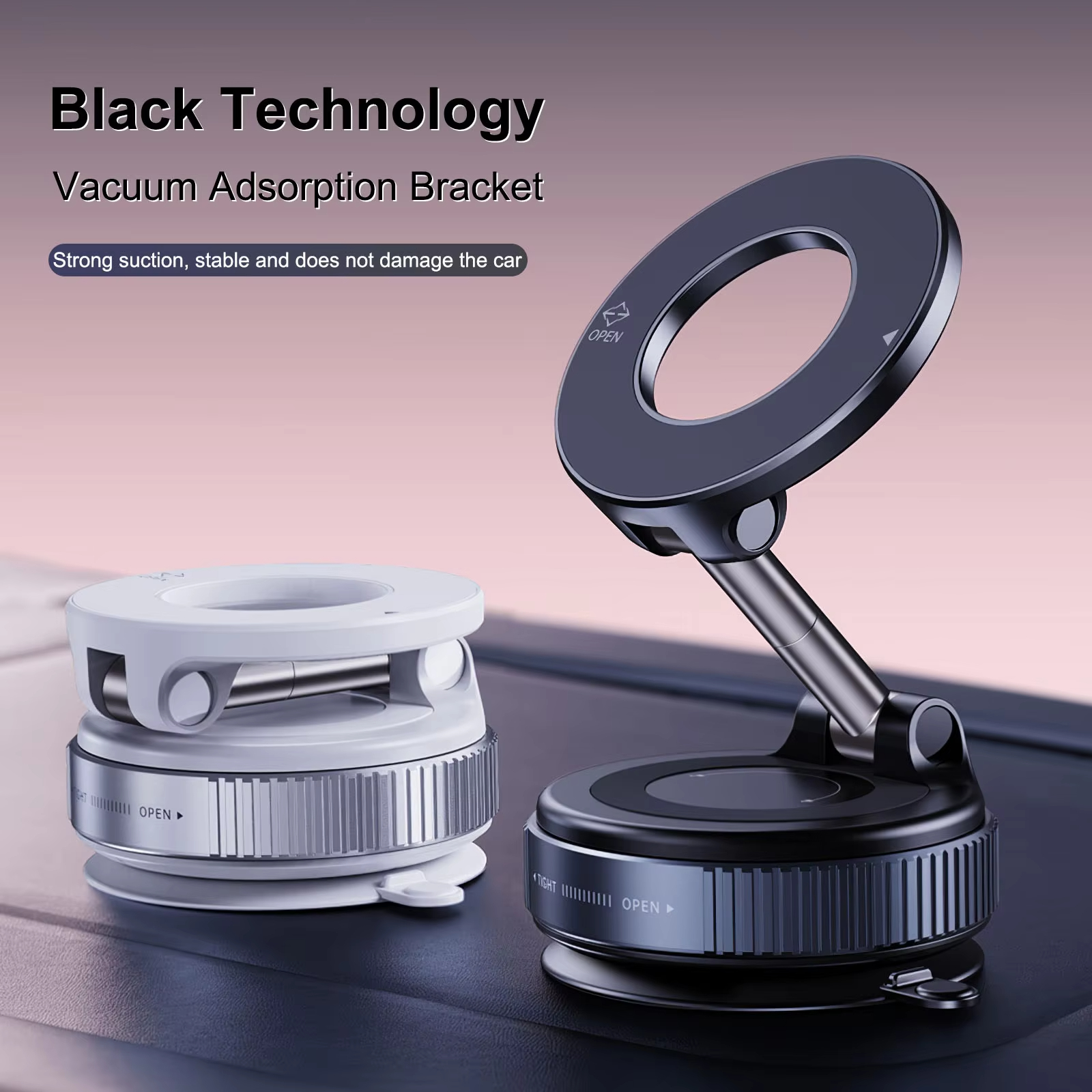 Black Technology vacuum adsorption bracket in black and white colors