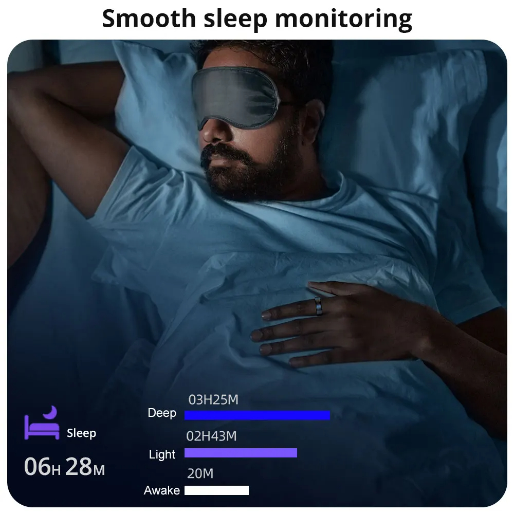 Smart Health Ring | Sleep, Activity & Wellness Tracking Ring | Bluetooth Rechargeable Fitness Ring