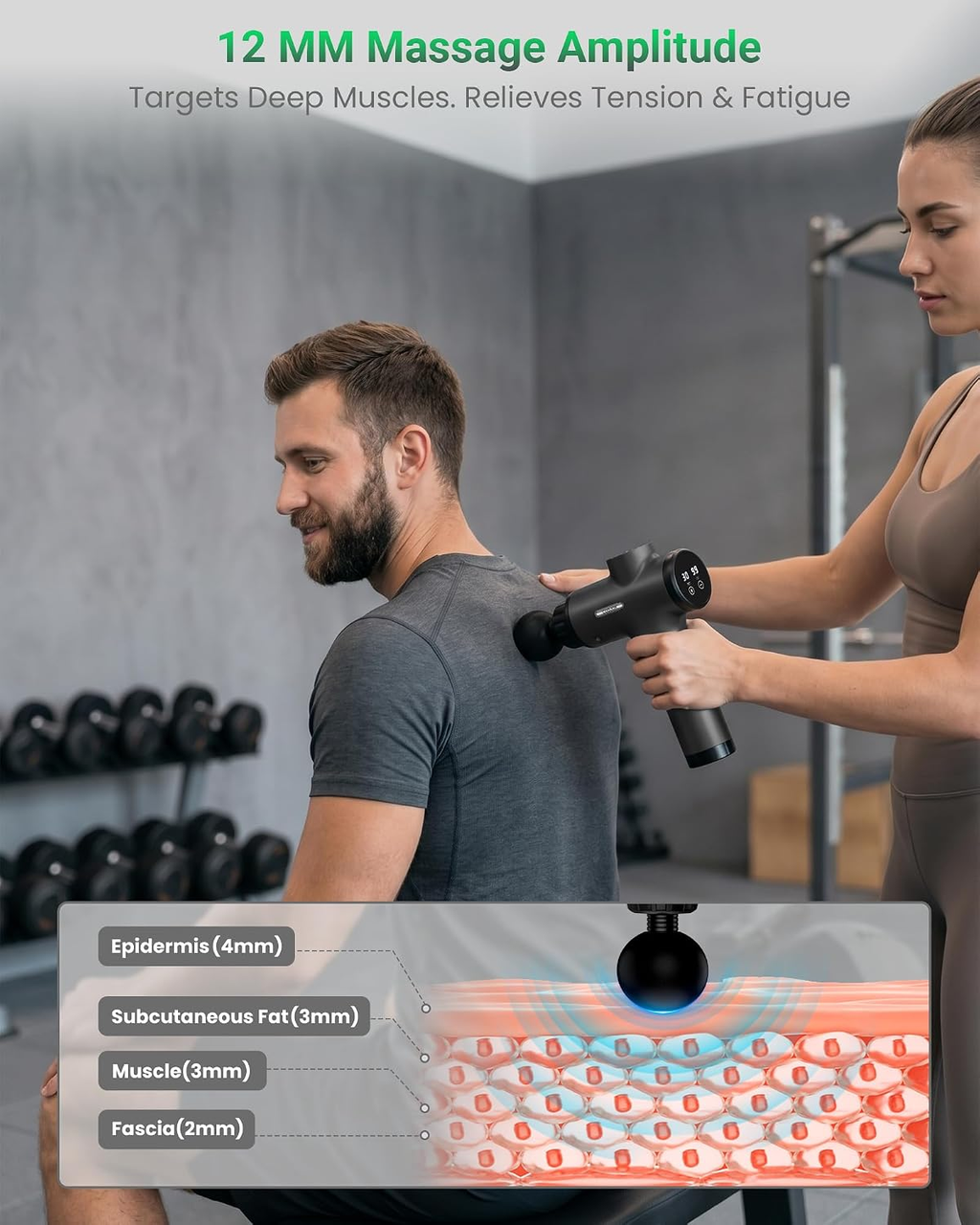 Mini Massage Gun | Portable Deep Tissue Muscle Massager | Quiet Rechargeable Recovery Device