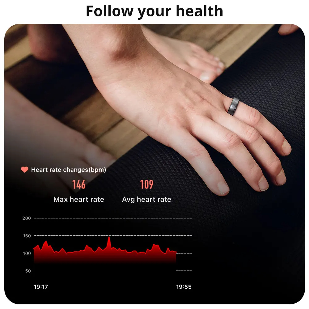 Smart Health Ring | Sleep, Activity & Wellness Tracking Ring | Bluetooth Rechargeable Fitness Ring